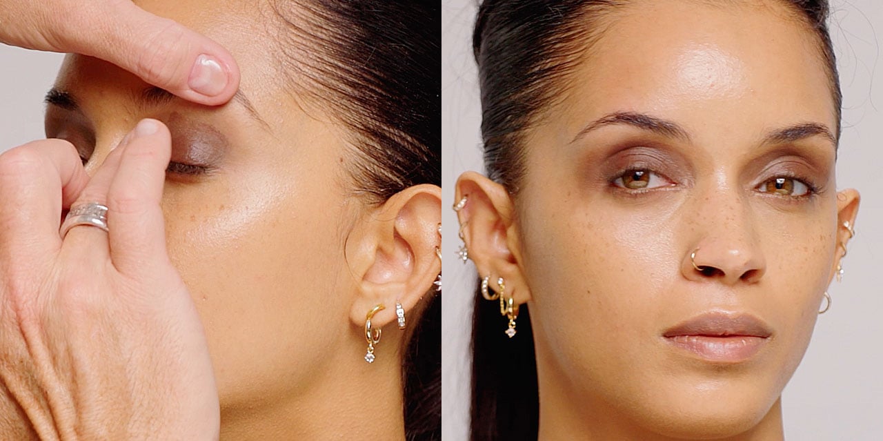 Step 7 take the mixture of brown lipstick and concealer and apply it all over the eyelids for grunge glam makeup